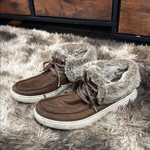 BOBS from Skechers Brown Faux Fur Lined Loafers